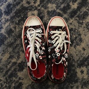 Converse Black and Red Patterned Sneakers
